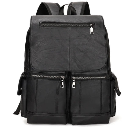 Fashion Luxury Brand Men Backpack Leather School Backpack Bag Students Waterproof Travel Bag Casual Leather Book bag Male