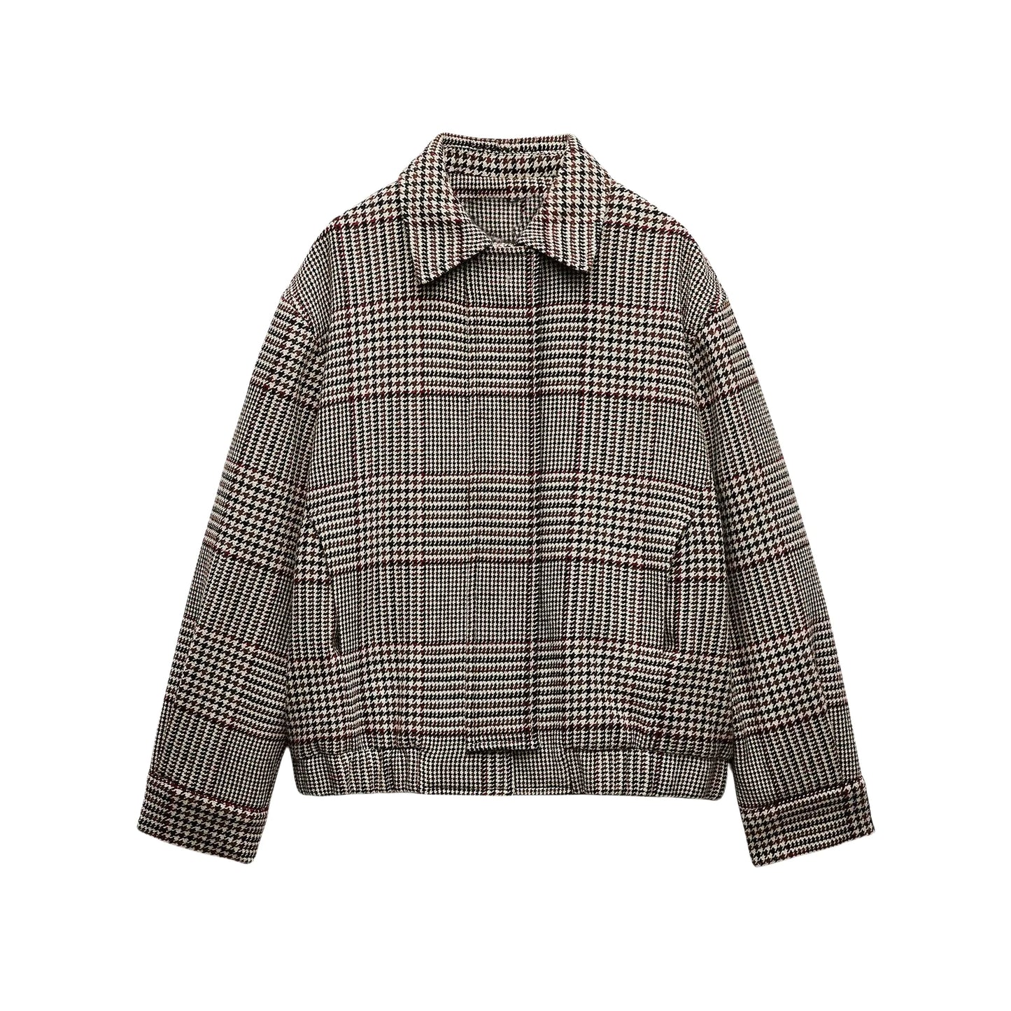 Old English Checkered Plaid Bomber Jacket