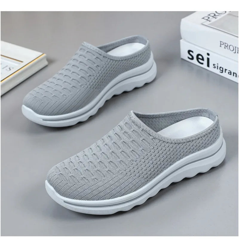 Women's Summer Breathable Commute Half Drag Shoes Soft Sole Lightweight Slip On Casual Comfortable Odor-Resistant