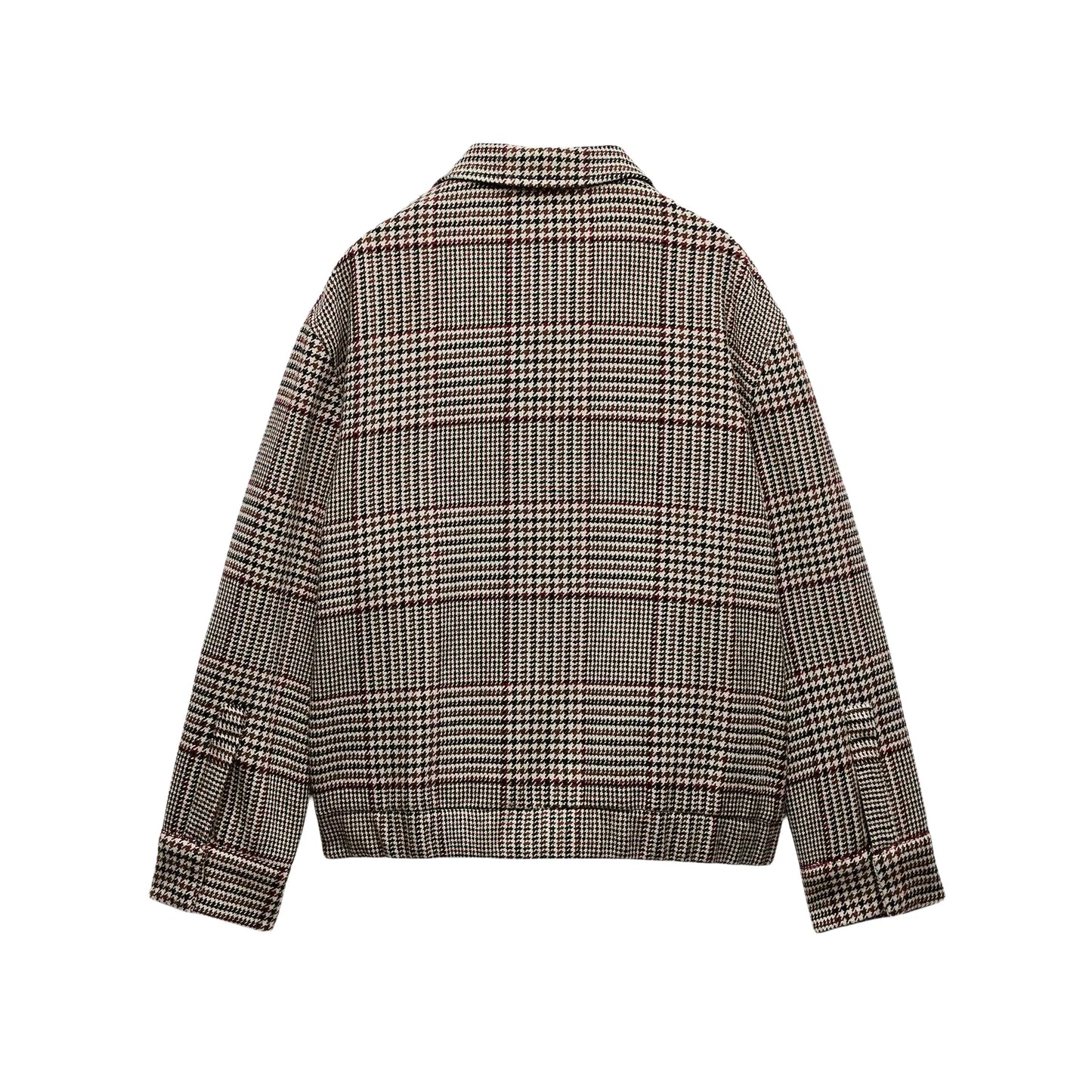 Old English Checkered Plaid Bomber Jacket