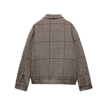 Old English Checkered Plaid Bomber Jacket