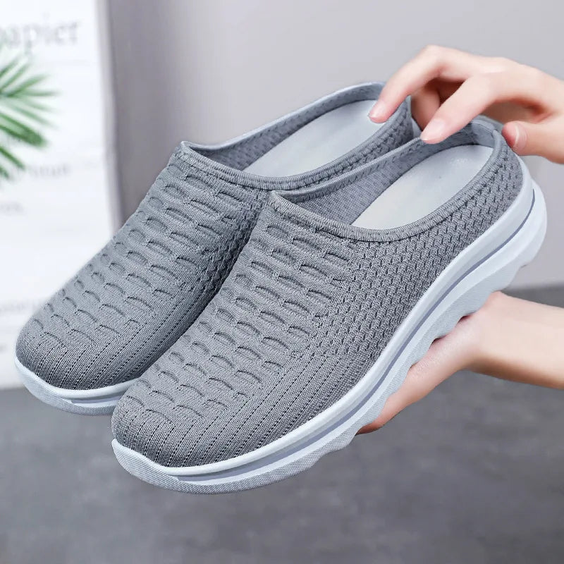 Women's Summer Breathable Commute Half Drag Shoes Soft Sole Lightweight Slip On Casual Comfortable Odor-Resistant
