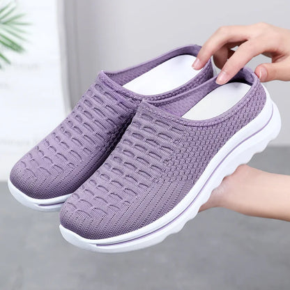 Women's Summer Breathable Commute Half Drag Shoes Soft Sole Lightweight Slip On Casual Comfortable Odor-Resistant