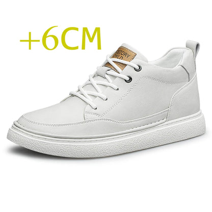 White Sneakers with Thick Soles Men Outdoors Shoes Height Increasing Shoes 6/8 Cm Men Formal Shoes Men's Shoes Luxury Oxfords