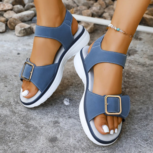 Plus Size Shoes for Women Summer Fashion Women Platform Wedge Comfortable Peep Toe Non-slip Sandals Casual Beach Footwear