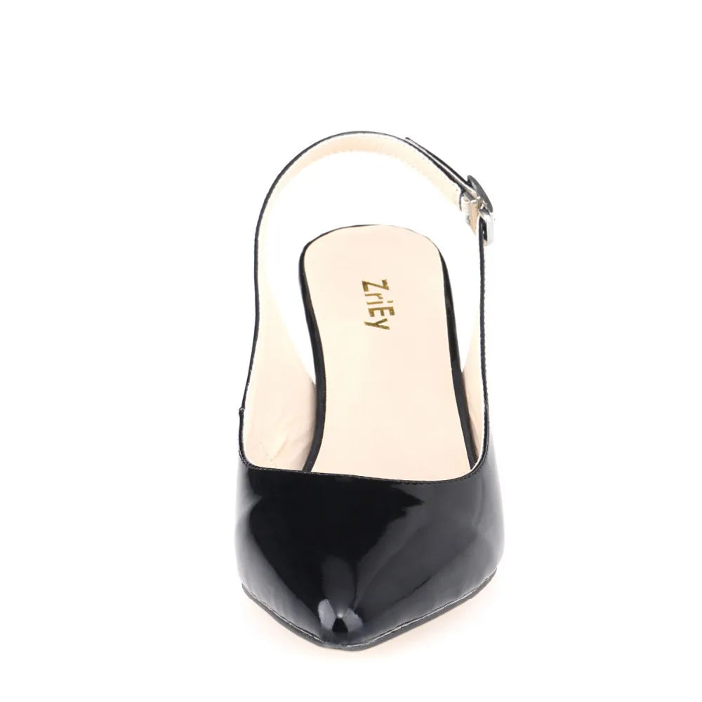 Daily all-match Sandal Shoes Pointed High Heels Large Size Pumps New 6cm Low Casual Back Empty Buckle Red Wedding shoes