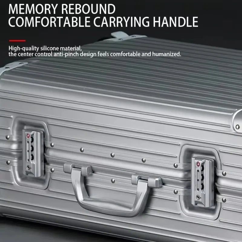 100% Aluminum-magnesium Alloy Travel Suitcase High Quality Rolling Luggage 20/24/26/29'' Trolley Luggage Carry-On Cabin Suitcase