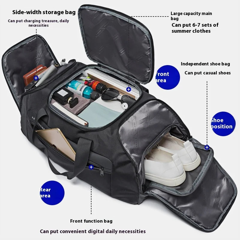 BANGE Gym bag for Men Suitcase Multifunction Backpack Large Waterproof Anti-stain Men Duffle Bag Travel Hand Luggage Bags New