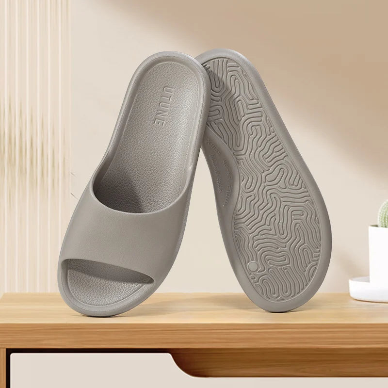 UTUNE Retro Slippers Woman EVA Light Soft Simple Home Indoor Slides Silent Anti-slip Specially Designed Comfortable Shoes