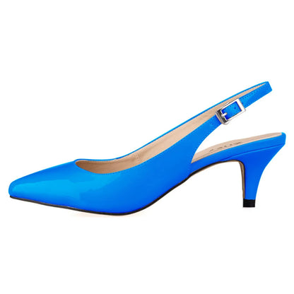 Daily all-match Sandal Shoes Pointed High Heels Large Size Pumps New 6cm Low Casual Back Empty Buckle Red Wedding shoes