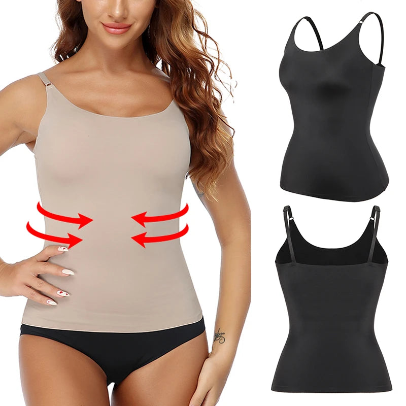 Seamless Shapewear Tank Tops Camisole Women Tummy Control Smooth Compression Vest Nude Black Women Clothing