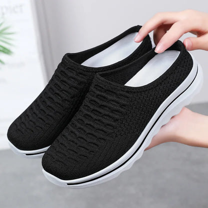 Women's Summer Breathable Commute Half Drag Shoes Soft Sole Lightweight Slip On Casual Comfortable Odor-Resistant
