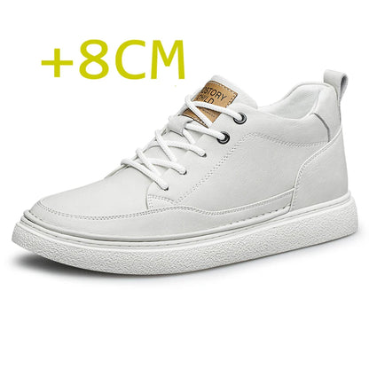 White Sneakers with Thick Soles Men Outdoors Shoes Height Increasing Shoes 6/8 Cm Men Formal Shoes Men's Shoes Luxury Oxfords