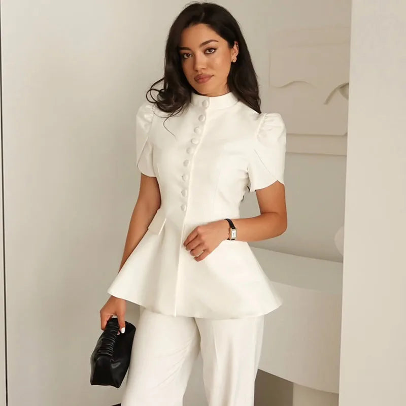 Slim Lace Up Asymmetrical Blazer Women Chic V-neck Single Breasted Full Sleeve Jacket Female 2026 Spring Summer Lady Coat
