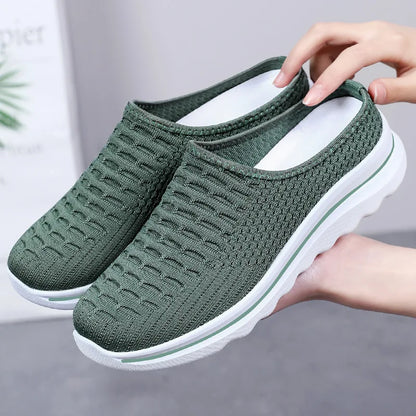 Women's Summer Breathable Commute Half Drag Shoes Soft Sole Lightweight Slip On Casual Comfortable Odor-Resistant