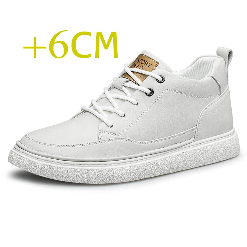 White Sneakers with Thick Soles Men Outdoors Shoes Height Increasing Shoes 6/8 Cm Men Formal Shoes Men's Shoes Luxury Oxfords