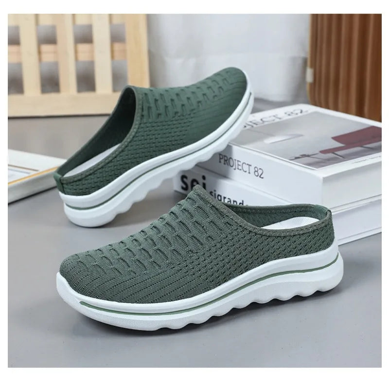 Women's Summer Breathable Commute Half Drag Shoes Soft Sole Lightweight Slip On Casual Comfortable Odor-Resistant