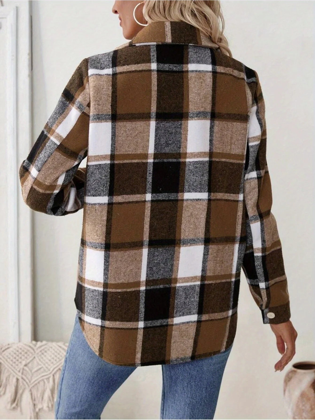 Plaid Button-Up Shacket