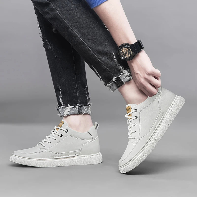 White Sneakers with Thick Soles Men Outdoors Shoes Height Increasing Shoes 6/8 Cm Men Formal Shoes Men's Shoes Luxury Oxfords