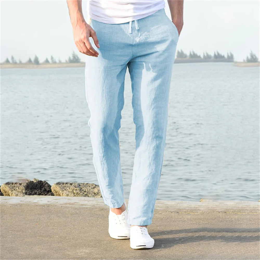 Light Linen Drawstring Pants