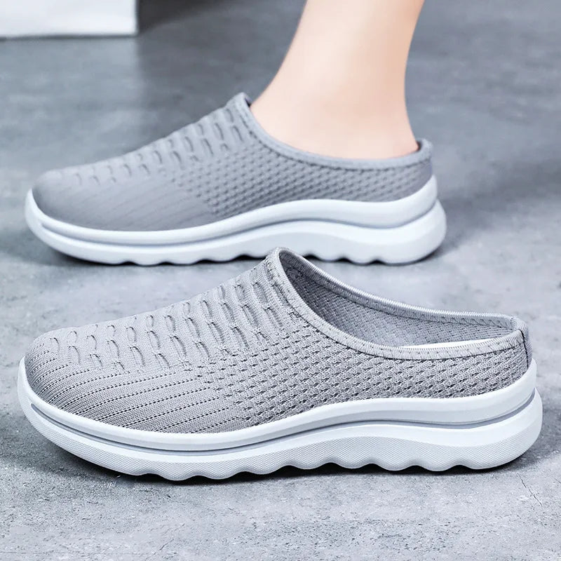 Women's Summer Breathable Commute Half Drag Shoes Soft Sole Lightweight Slip On Casual Comfortable Odor-Resistant