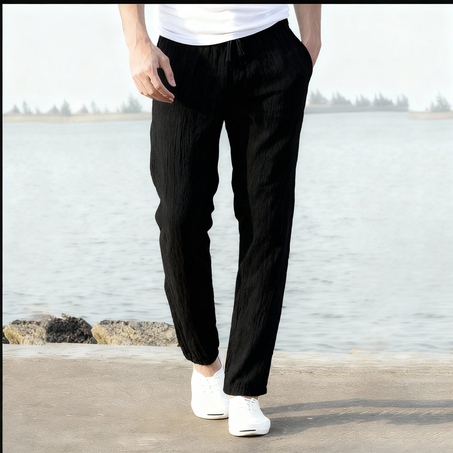 Light Linen Drawstring Pants