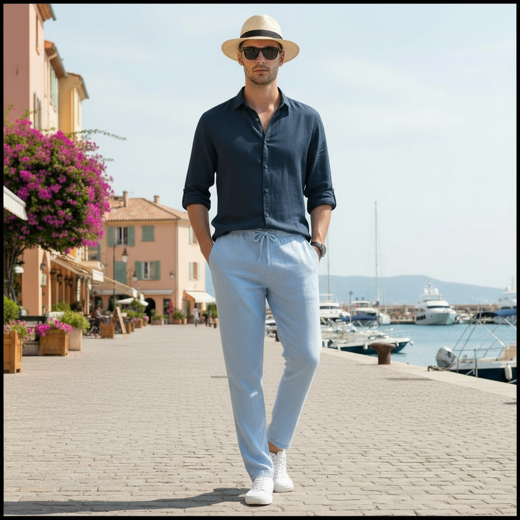 Light Linen Drawstring Pants