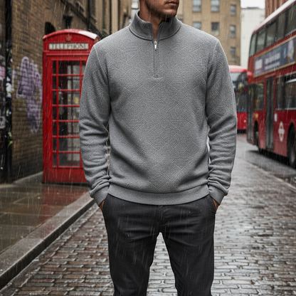 Textured Quarter-Zip Sweater