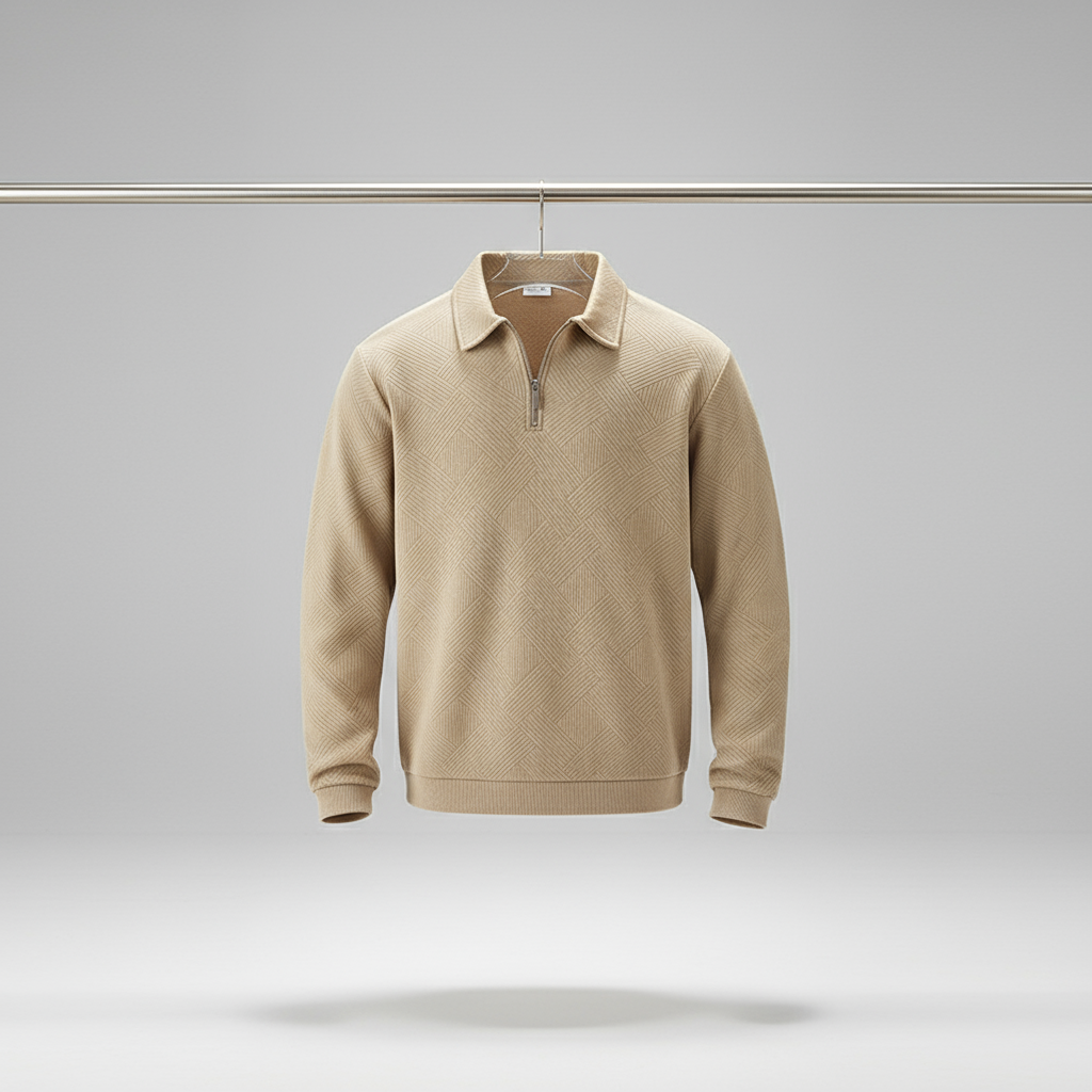 Textured Quarter-Zip Sweater