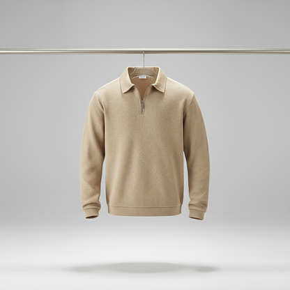 Textured Quarter-Zip Sweater