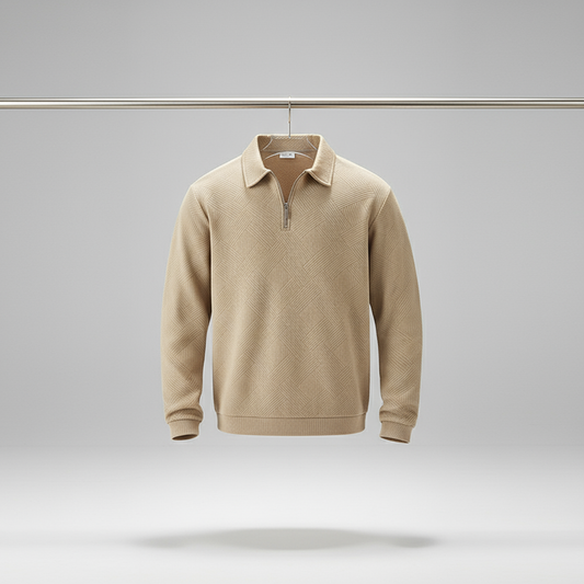 Textured Quarter-Zip Sweater