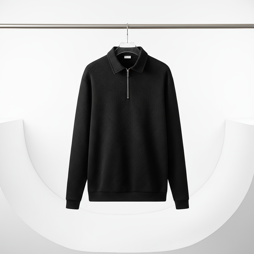 Textured Quarter-Zip Sweater