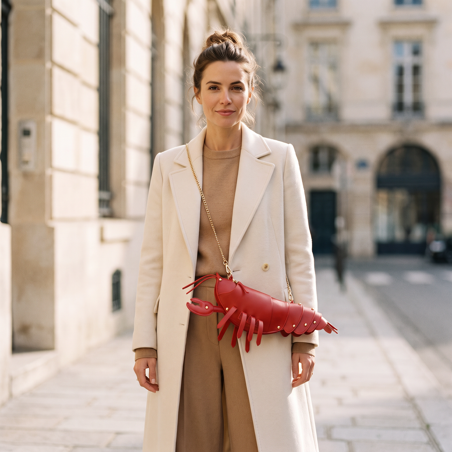 The Riviera Lobster Bag - Red - worn