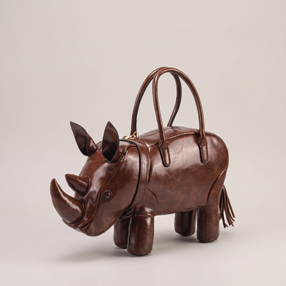 The Savannah Rhino Bag - Brown - studio