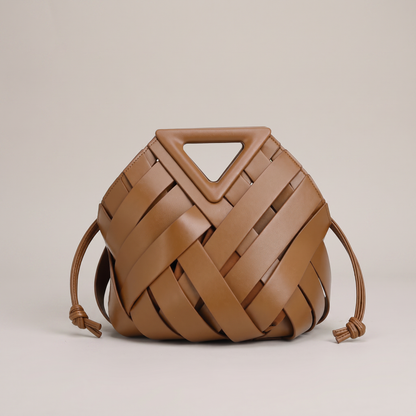 The Portofino Woven Tote in Light Brown