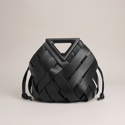 The Portofino Woven Tote in Black