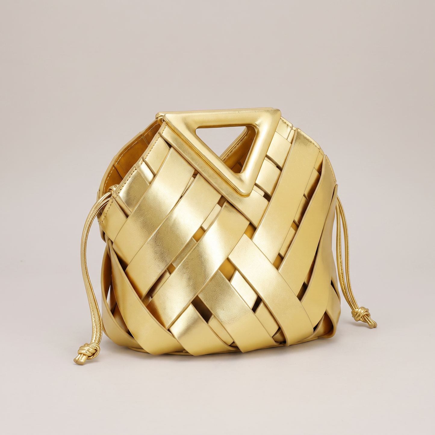 The Portofino Woven Tote in Gold